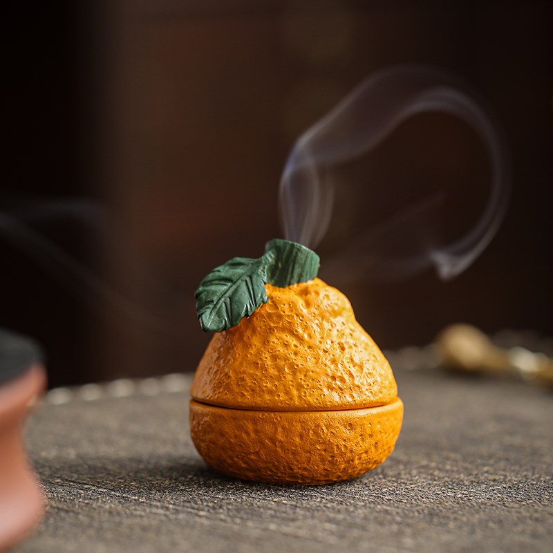 丑橘香炉大橘大利家用创意橘子檀香盘香I鹅梨帐中香茶桌摆件香薰