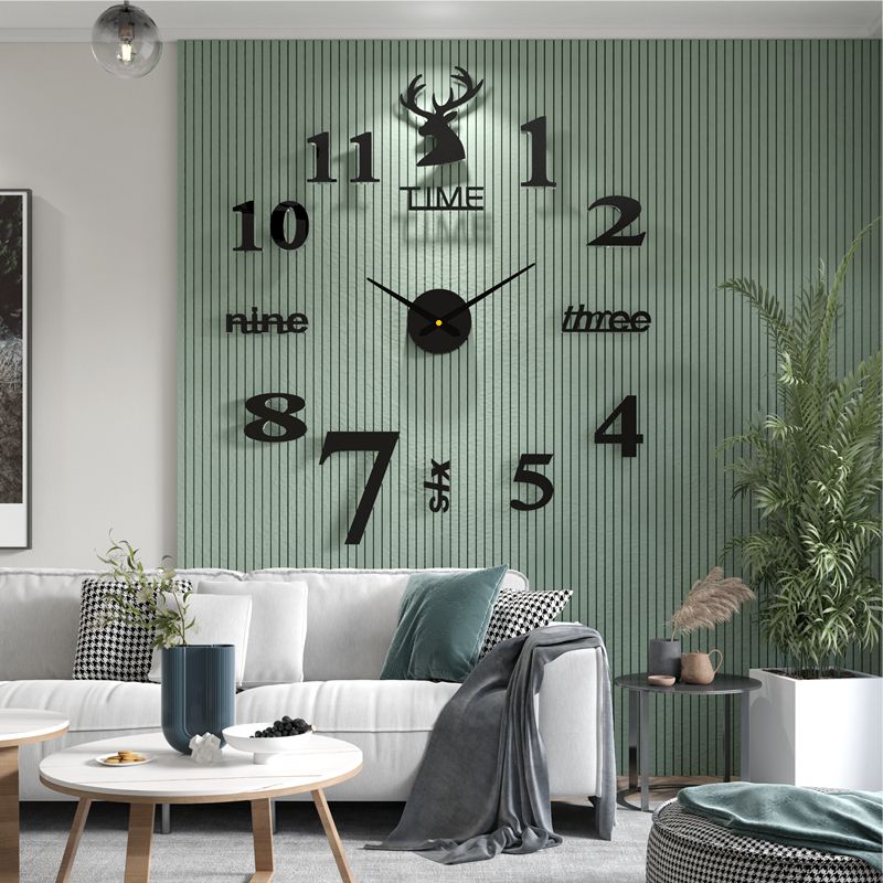 网红钟表挂钟客厅家用时尚个性创意E时钟挂墙简约现代装饰表免打