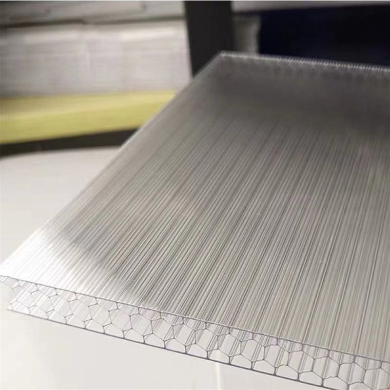 pc阳光板透明中空双层室外雨棚车阳台外隔热聚碳酸酯遮阳防晒蜂窝