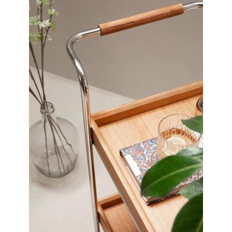 可移动茶几简约现代家用客厅沙发边几网红复古收纳储物置物架餐车