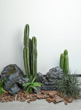 彷玻璃纤维假石室外庭院景观室外园林假山景观石柳树摆件装饰