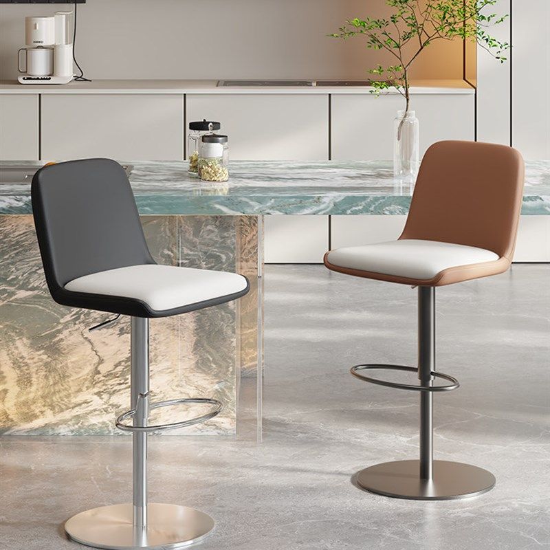 极简吧台椅可升降旋转现代简约高脚凳子设计师收银前台不锈钢椅子,住宅家具,家用高脚椅,淘宝优惠券,粉丝福利购,淘宝优惠卷