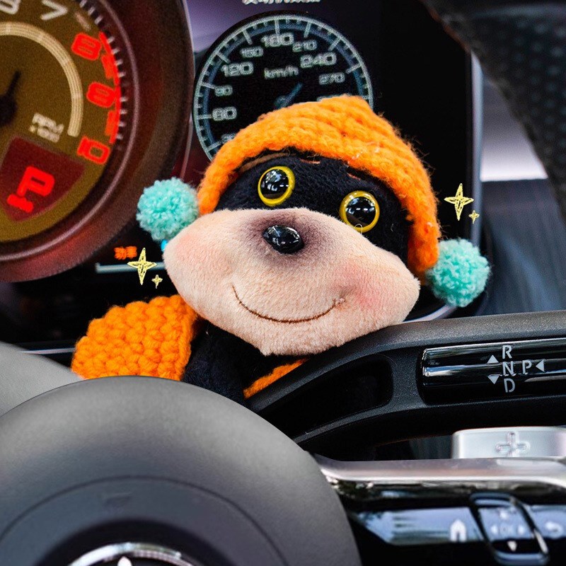 蜜蜂小狗汽车怀挡装饰玩偶挂件车载转向灯雨刮器公仔W车内饰品摆