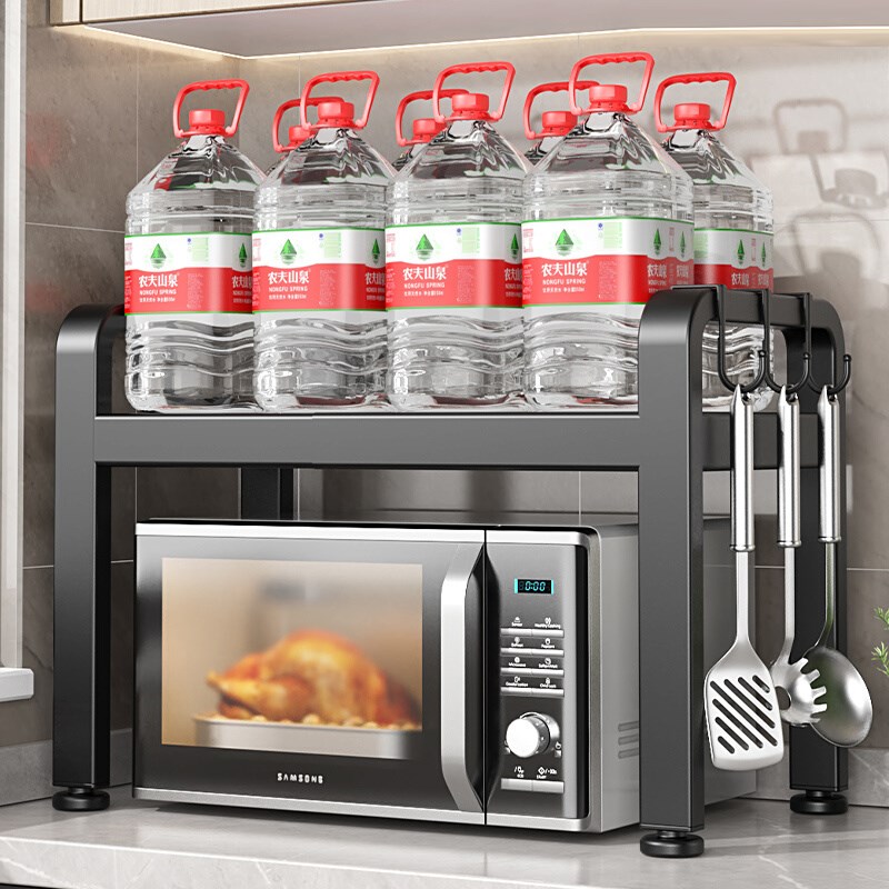 德国厨房微波炉架子置物架多功能家用台面电O饭锅烤箱伸缩收纳支