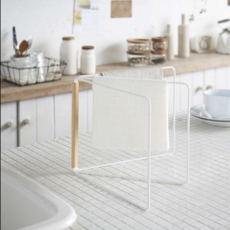 简易品质厨房置物架立式可折叠抹布架毛巾挂架台面收X纳架擦布架