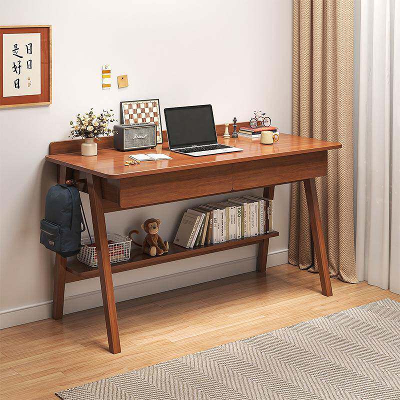 书桌台式电脑桌家用小型写字桌子带抽屉出租屋卧室床边简易学习桌