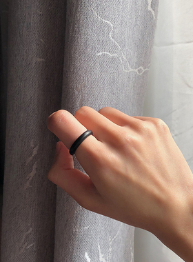 【惊鸿】木戒指黑檀紫q檀手工古风刻字小众简约男女情侣生日礼物