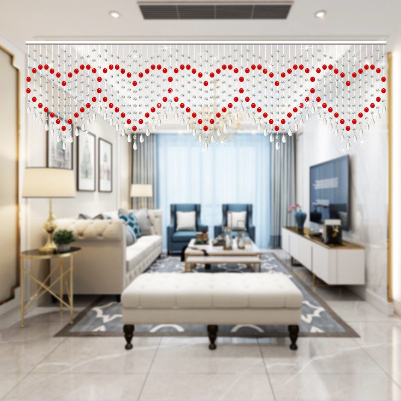 网红2021年新款水晶珠帘珠子门帘客厅餐厅装N饰隔断帘子现代免打