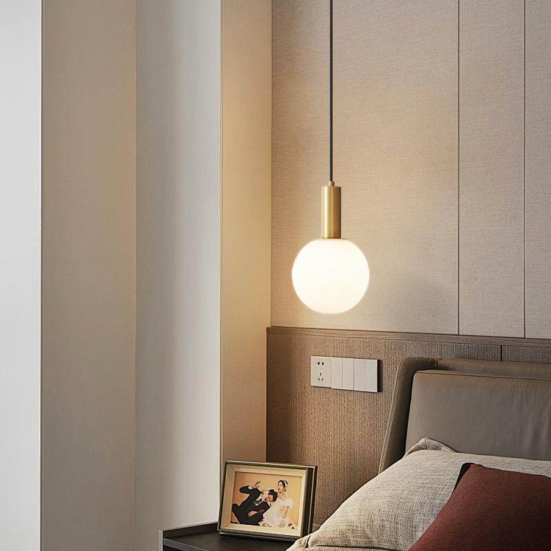 亚马逊跨境全铜轻奢创意个性玻璃餐桌吧台灯具玄关现代简约床头灯