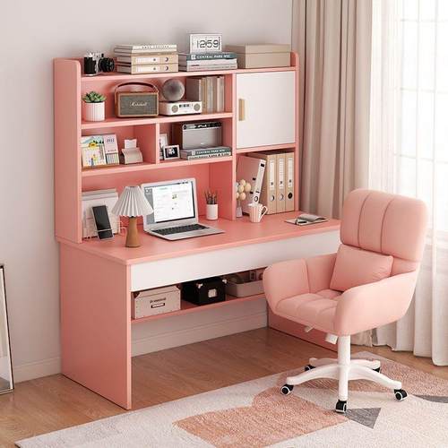 【2195人收藏】学生家用学习桌儿童书桌书架组合一体桌椅套装简约
