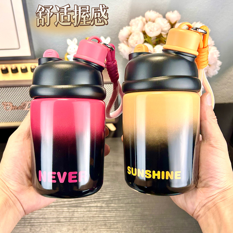 可爱龙年保温杯316不锈钢双饮咖啡杯家用真空水杯女生高颜值