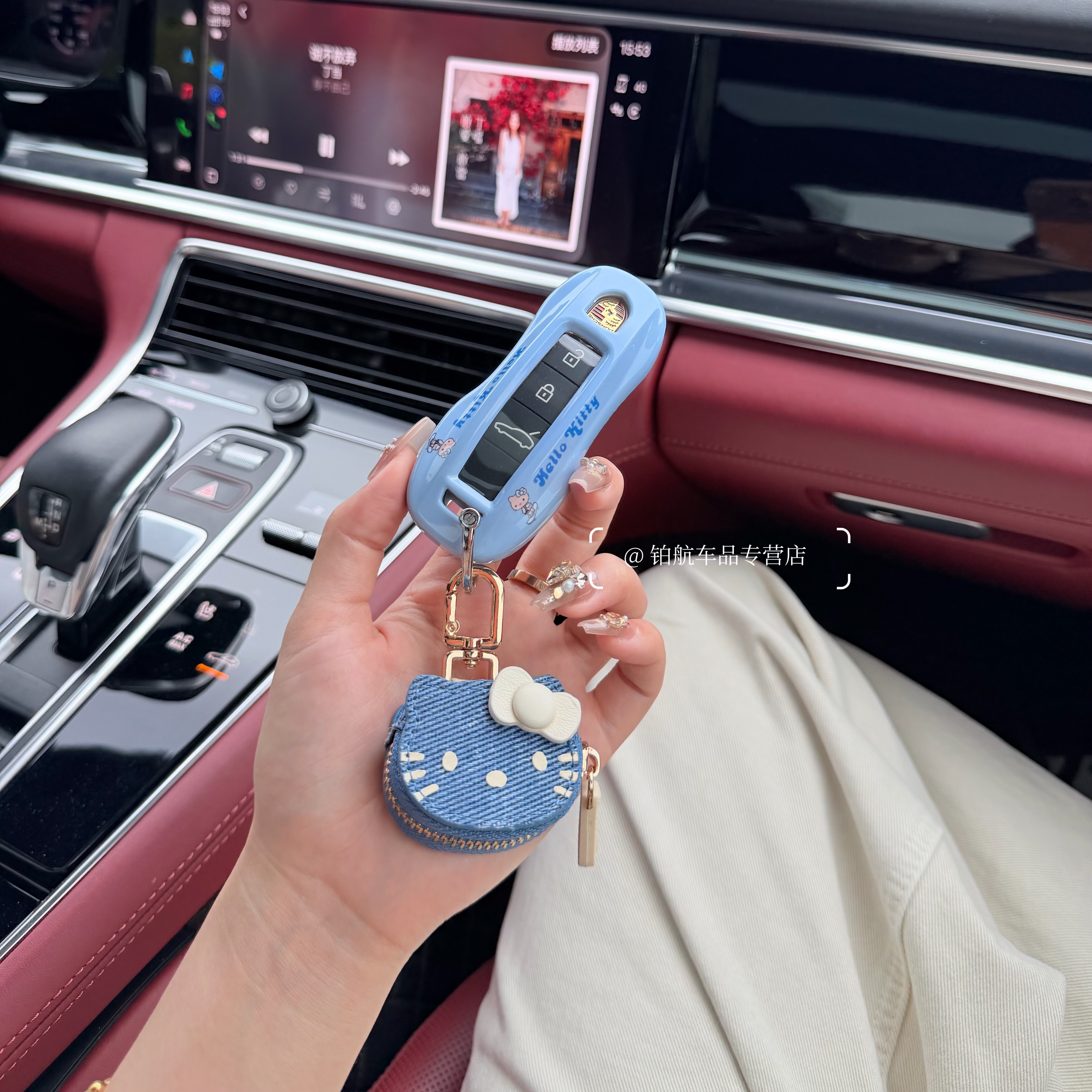 适用保时捷卡宴钥匙套新帕拉梅拉Taycan911Macan车718包扣Kitty壳