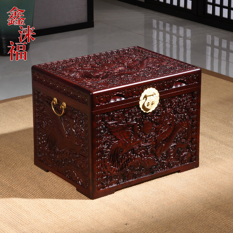 香樟木箱子满雕实木储物箱收纳字画箱衣箱雕花婚嫁箱结婚嫁妆箱