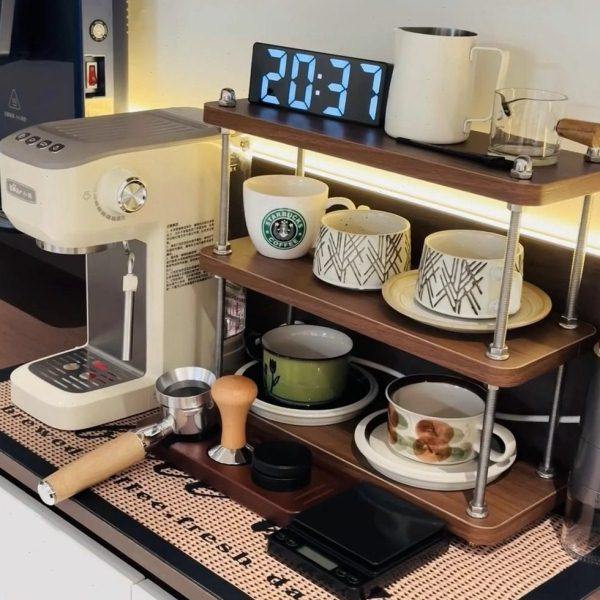 置物架中古风架子厨房架子公桌隔层架工位桌面收纳小书架茶杯架,收纳整理,阳台置物架,淘宝优惠券,粉丝福利购,淘宝优惠卷