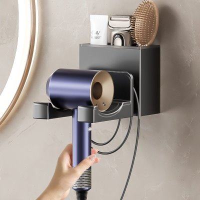 吹风机置物架免打孔卫生间挂壁式浴室懒人电吹风筒收纳挂架支壆癳,家庭/个人清洁工具,吹风机置物架,淘宝优惠券,粉丝福利购,淘宝优惠卷