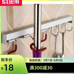 ??拖把架扫把架挂架太空铝多功能拖把夹挂钩墩布架拖布夹免打孔