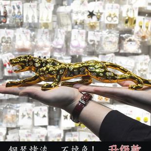 F8K汽车用品车载中控台创意大号金钱豹内饰品保苹安挡老虎摆件