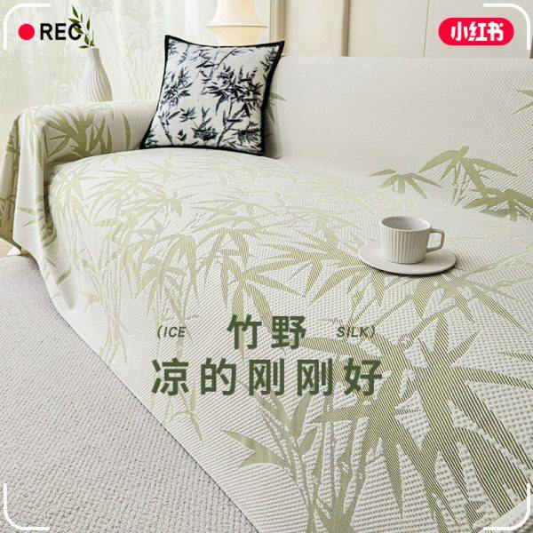 新中式沙发巾2024新款夏季简约风凉感防滑套罩双面通用防尘盖布毯,居家布艺,沙发套,淘宝优惠券,粉丝福利购,淘宝优惠卷