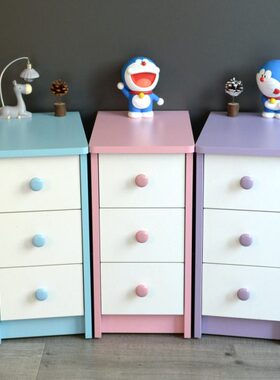 小型窄粉色定制蓝色25小 款迷你20床头柜柜子夹缝超紫色床边柜15