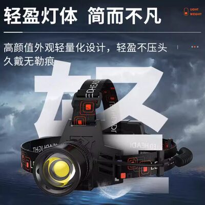 天火SF-604白激光强光头灯充电超亮头戴式长续航户外赶海夜钓专用