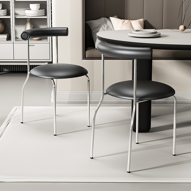 奶油风中古餐椅家用舒适靠背椅现代简约卧室书桌椅轻奢咖啡厅椅子