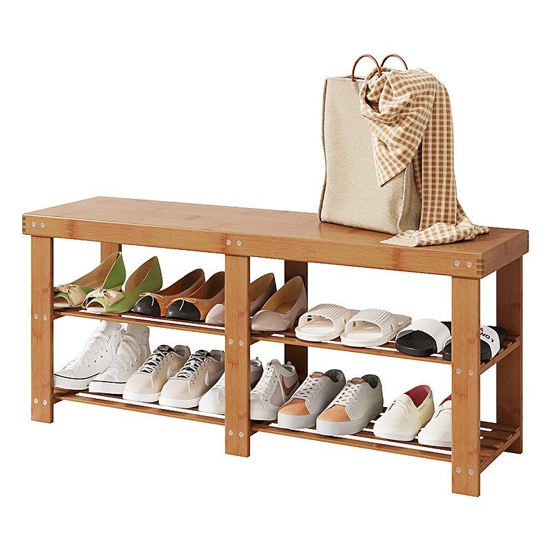 北欧换鞋凳家用门口双层鞋架子现代简约可坐多功能鞋架入户穿鞋凳