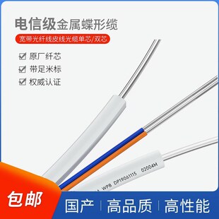 光纤线室内金属蝶形光缆单模1芯2芯4芯网络通信皮线FTTR全屋组网