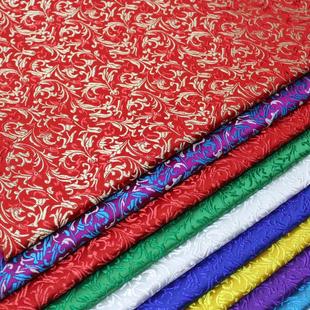 中国风旗袍娃衣汉服蒙古袍面料装 饰手工提花织锦缎绸缎麦芽花布料