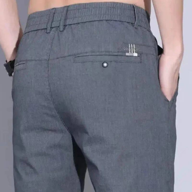 春夏薄款男士商务休闲弹力百搭中年潮流长裤舒适时尚大码裤子