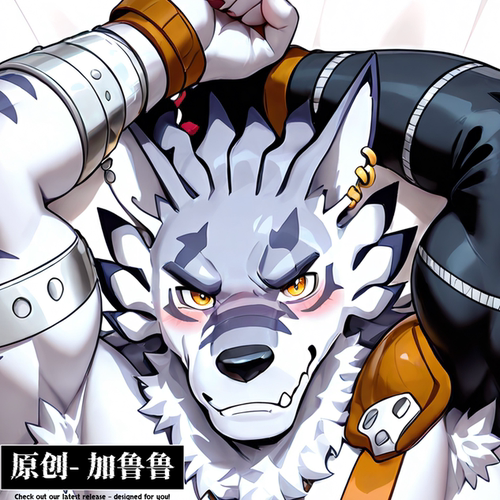 原创数码宝贝加鲁鲁帅气等身抱枕芯套定制人形等人高福瑞furry