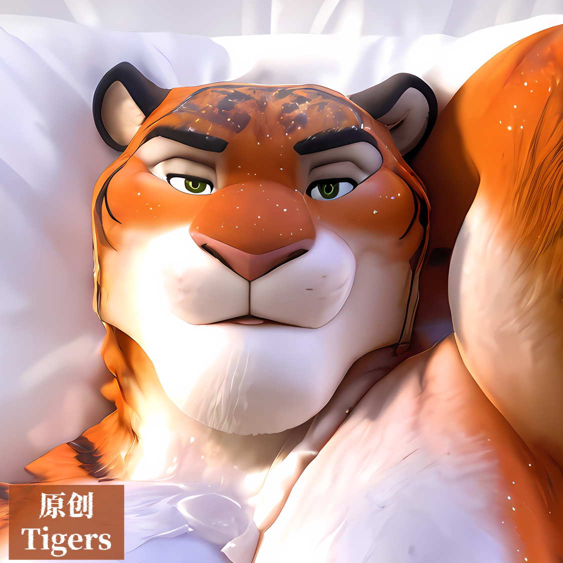 原创-福瑞furry兽人等身抱枕芯套定制胸腹肌人形疯狂动物城Tigers