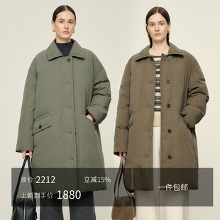 中长款 JIXICHEN 时装 式 鹅绒服 95鹅绒时髦围裹领極简茧型翻领西装