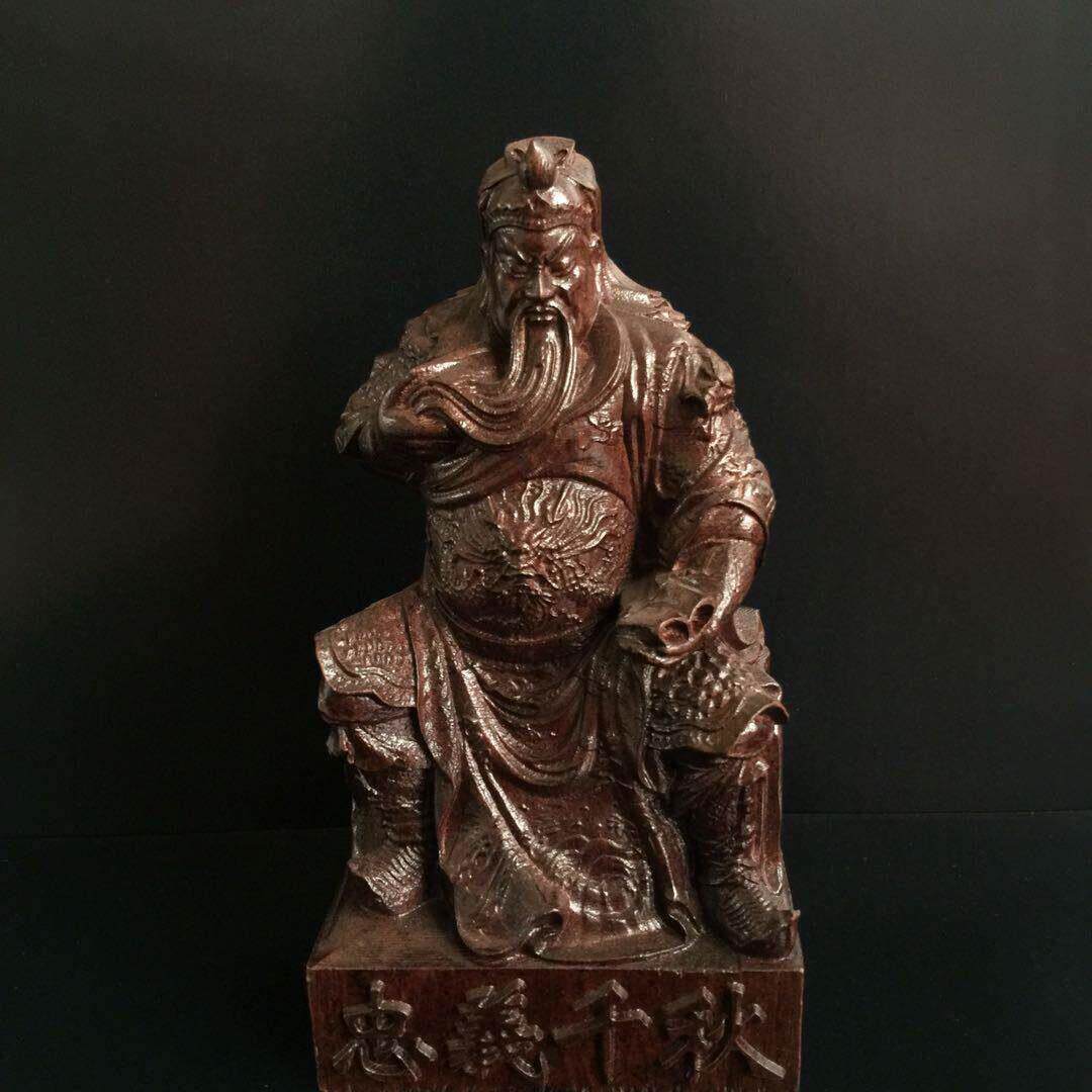 越南沉香木雕摆件忠义千秋武财神家居神像关公佛像木质雕刻工艺品