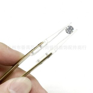 钻石彩拍照夹持具 长促无色差石镊子 透明胶头带槽夹不易刮花镊