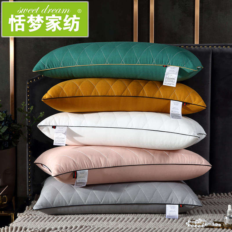 恬梦家纺枕头单人枕头芯护颈椎不y塌陷48x74羽丝绒枕芯家用一对装