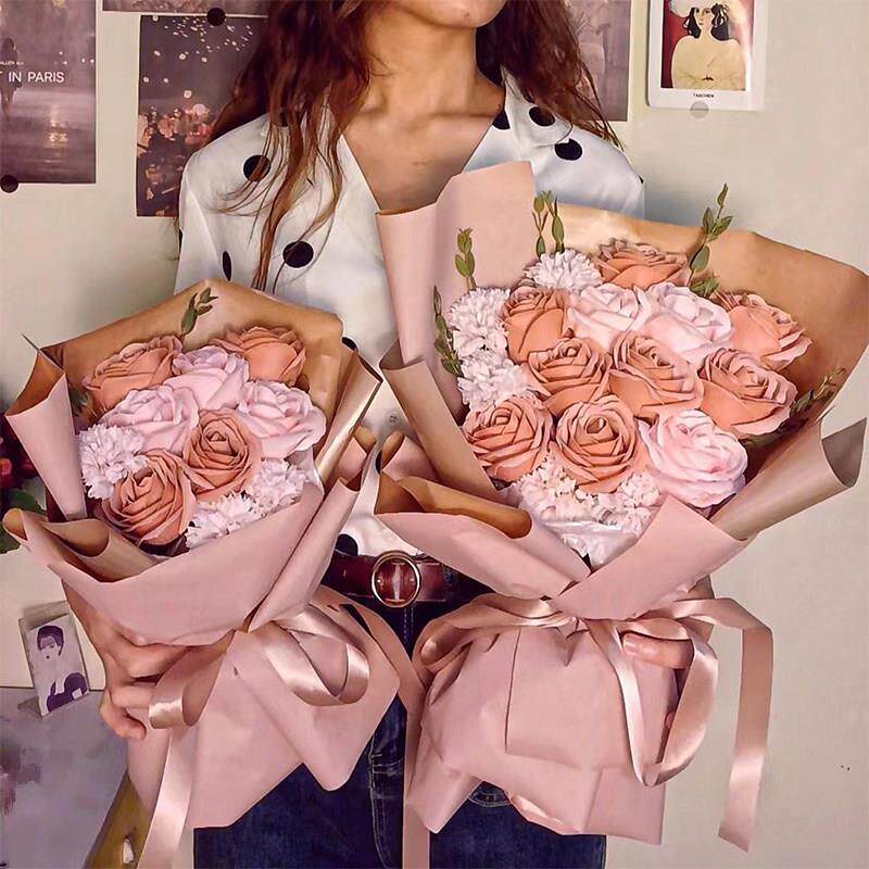 香皂花彷真永生花康乃馨花束玫瑰假花妇女节送妈妈女朋友生日礼物