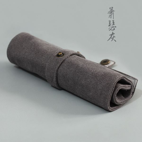 #日式文艺复古卷帘笔袋大中小学生钢笔笔帘帆布卷笔袋简约大容量