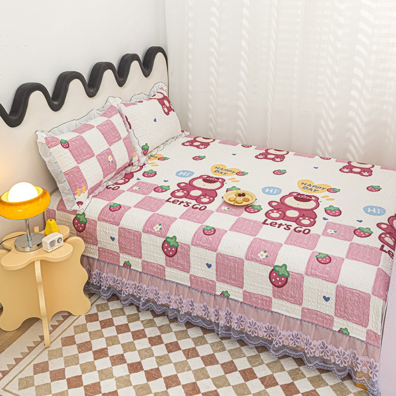 公主风榻a榻米的专用床单带裙边炕席家用农村大炕床盖四季通用炕