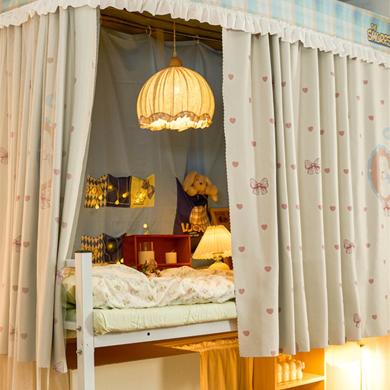 女生宿舍U型双导轨强遮光床帘蚊帐一体式寝室单人Q上下铺支架2025