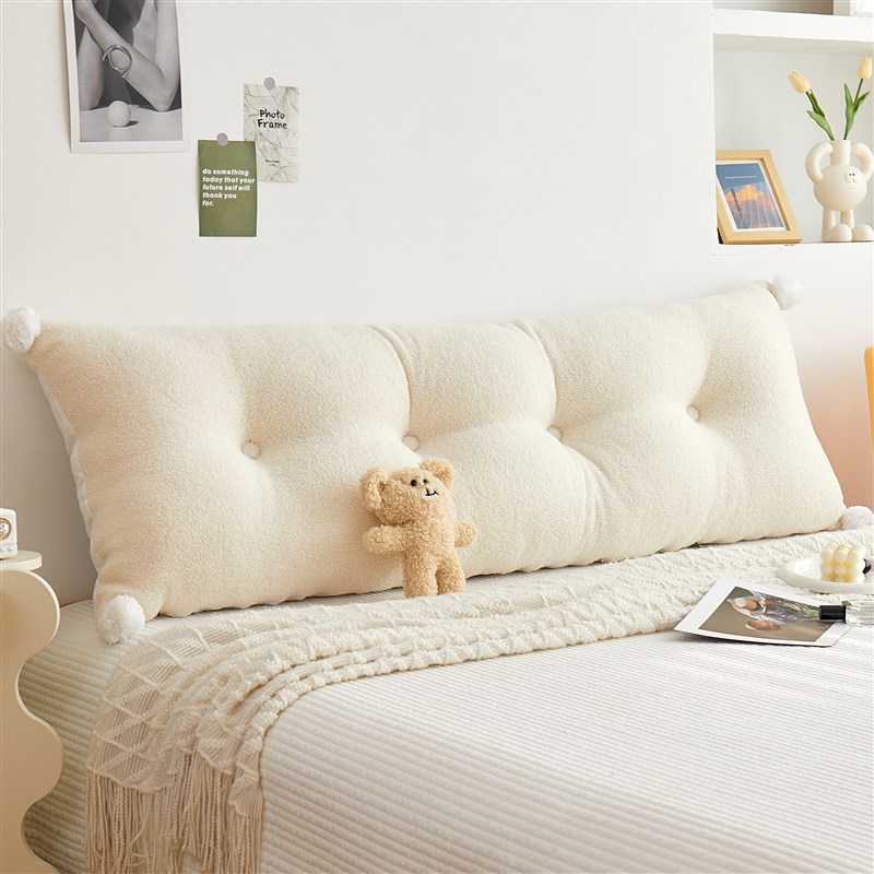 毛绒靠垫软包i靠枕床头榻榻米沙发双人可拆洗床上公主