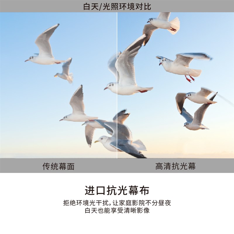 VIVIDSTORM电动地拉幕投影仪4K高清抗光幕家用抗光投影幕布长焦距