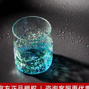 耐热茶杯无铅玻璃杯 进口日本水野硝子夜光玻璃杯手工创意水杯日式