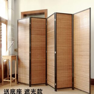 现代室内客厅茶室简约遮挡 屏风隔断入户玄关实木竹子复古屏障中式
