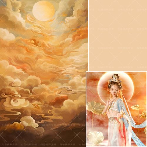 影楼大话西游儿童拍照写真背景布影棚飞天敦煌异域风情摄影背景纸