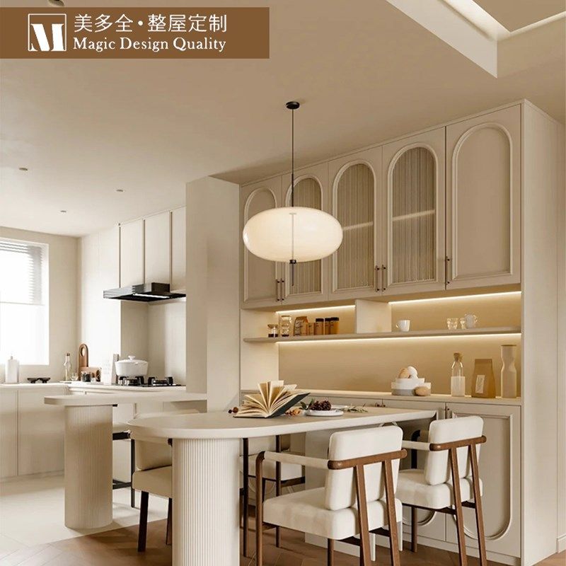 合肥全屋定制工厂法式奶油风餐边柜梳妆台衣帽间家具环保板材衣柜