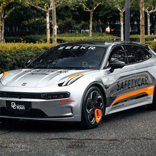 适用极氪001ZEEKR车贴拉花 F1安全车引擎盖前档汽车改装车身贴纸