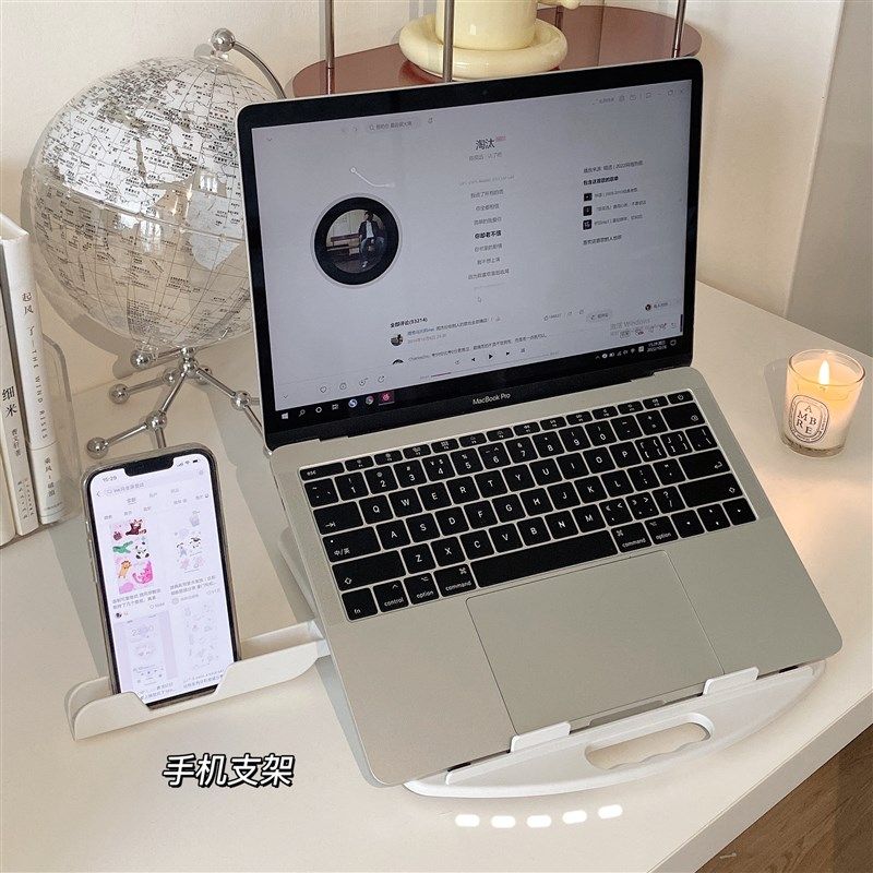 可旋转笔记本电脑支架托架桌面升降增高散热器支撑架便携折叠架子