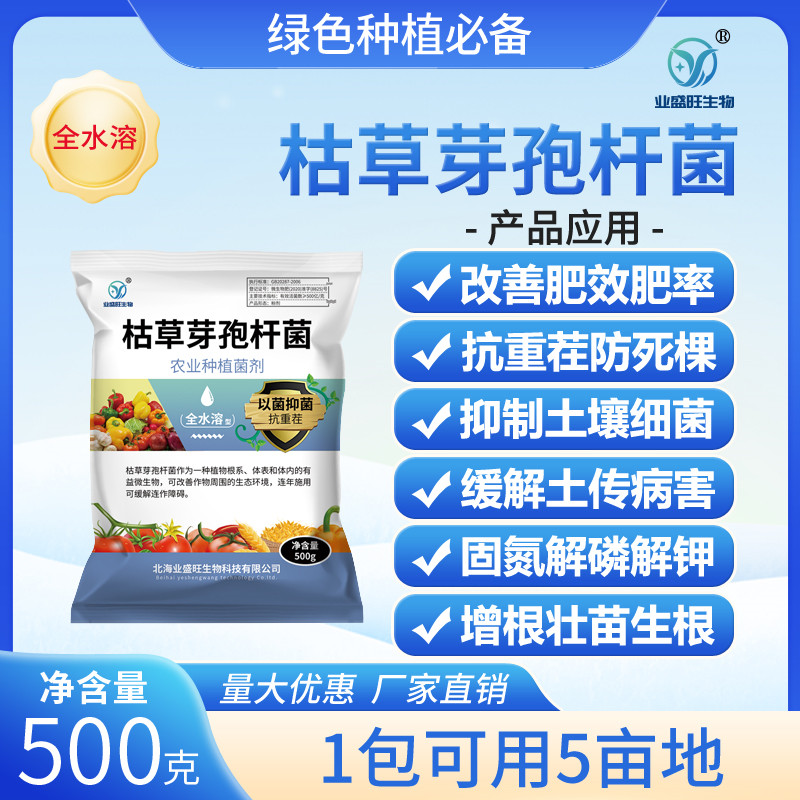 业盛旺枯草芽孢杆菌全水溶枯萎青枯烂根姜瘟根腐抗重茬生根