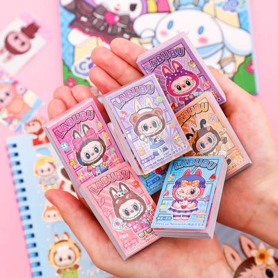 拉布布换装贴纸本迷你豆豆本diy