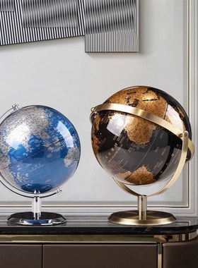 轻奢高档地球仪摆件客厅办公室书房桌面创意家居饰品乔迁新居礼品